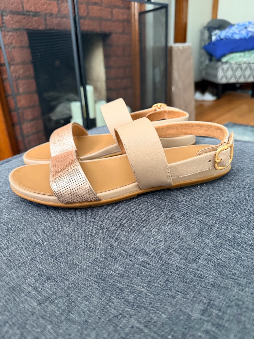 FitFlop Women's Beige Slingback Sandals - Neutral Comfort